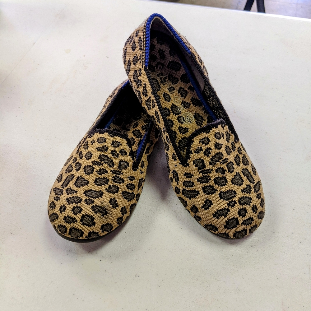 Kids Rothy's leopard loafers
